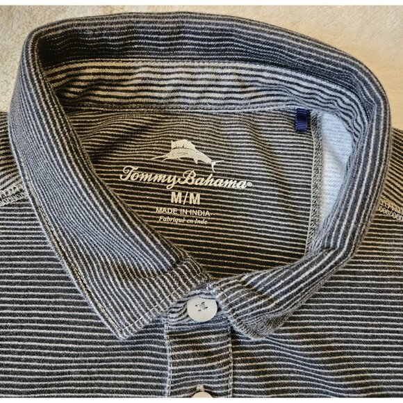 Tommy Bahama Coal Stripe Short Sleeve Polo Shirt Men's Medium - Picture 4 of 11